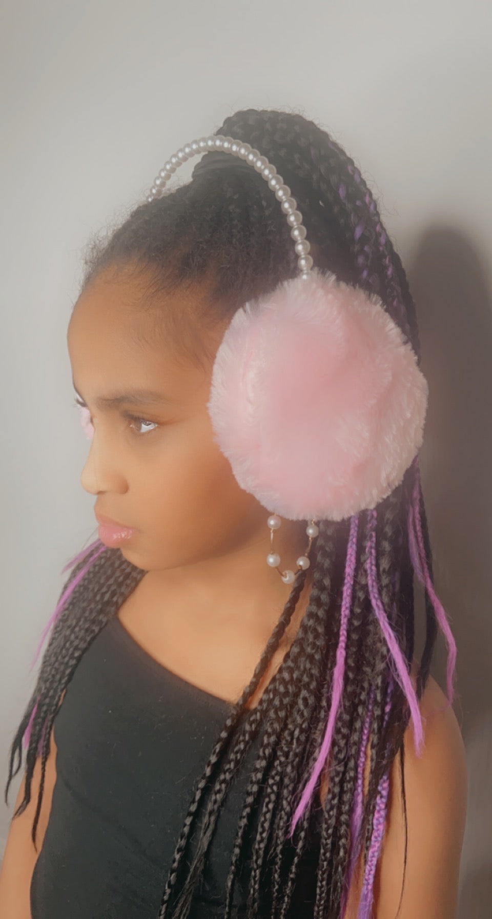 PINK & PEARL FAUX FUR EAR MUFFS